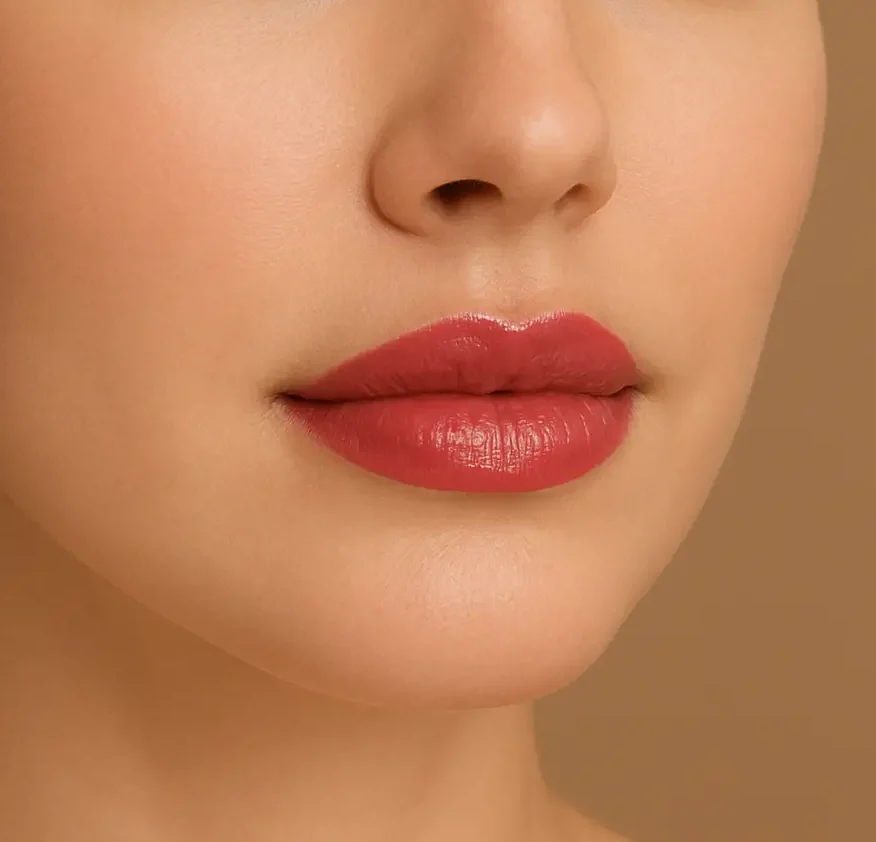labios resultado de micropigmentacion con efecto acuarela